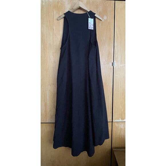 HALARA 100% Cotton Black Maxi Dress Size Large New with Tags - Picture 3 of 3